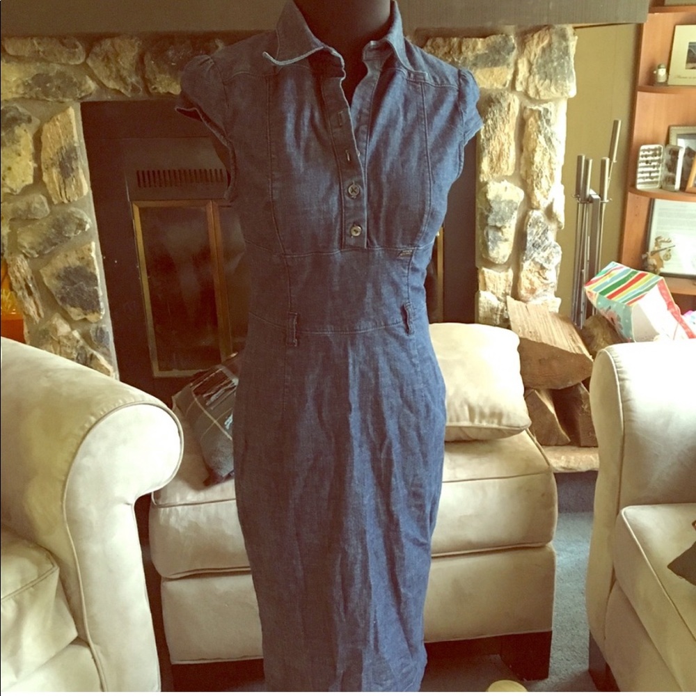 Miss Sixty Collection Denim Midi BodyCon Dress M